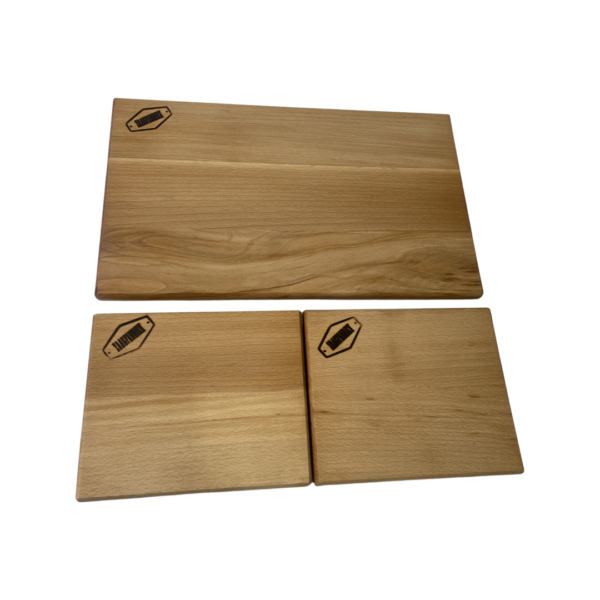 Snijplankenset beukenhout 1 stuk 44x26x2cm 2stuks  22x18x2cm - set van 3 stuks